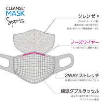 画像をギャラリービューアに読み込む, ■クレンゼマスク スポーツ(MSK-20) /クレンゼ セパレートマスク® スポーツ(MSK-21)■【2Wayストレッチ素材+クレンゼ素材+綿混Wラッセル+ノーズワイヤー】S/M/L≪6色カラー≫