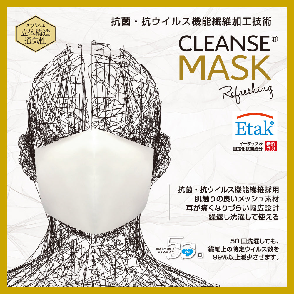 MSK-15 クレンゼマスクMR＜通気性＞【メッシュ+クレンゼ+ダブル