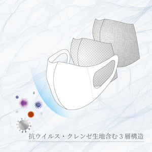 MSK-16 ■5色カラー■クレンゼマスクエアー【2Wayストレッチ素材+クレンゼ素材+ガーゼ素材】S/M